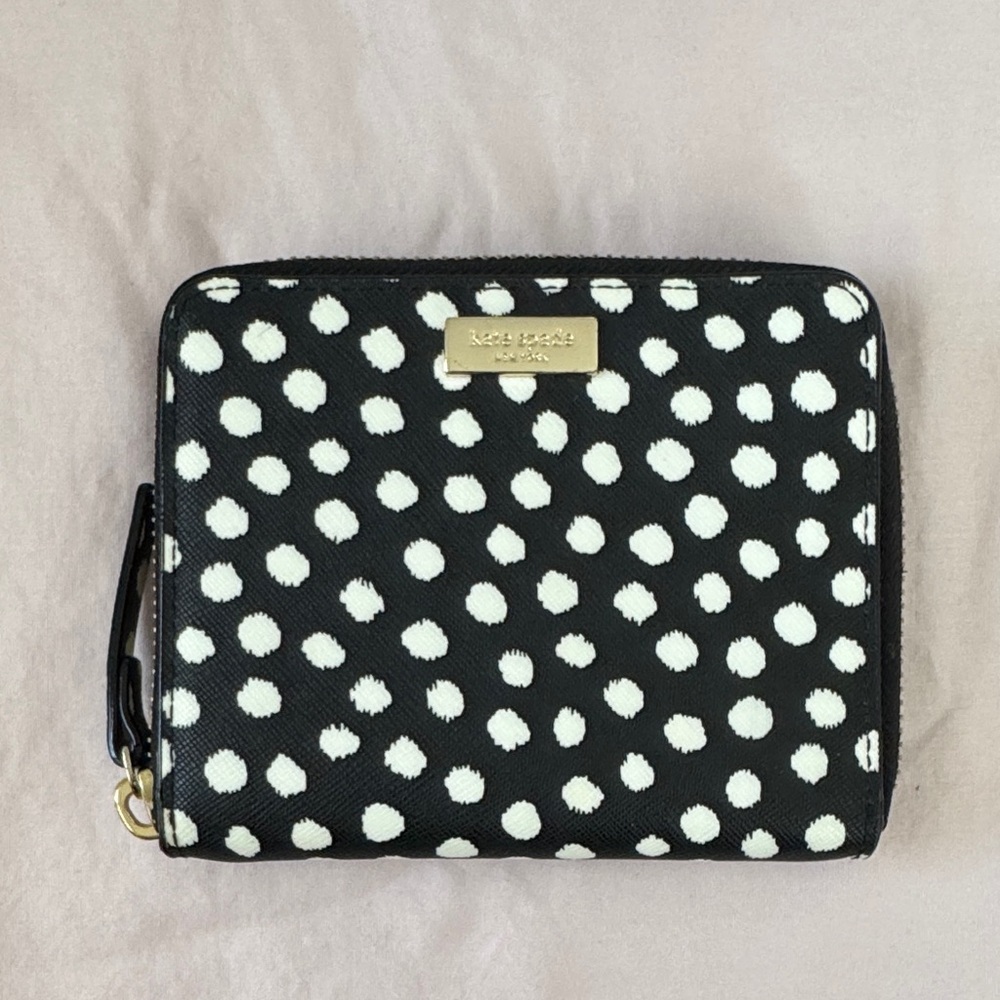 Kate Spade Black and Cream Polka Dot Wallet